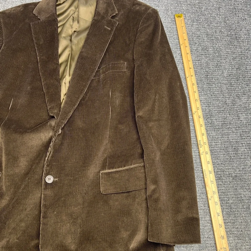 Saddlebred Mens Corduroy Blazer Jacket Brown 2 Button Notch Lapel 46R Regular